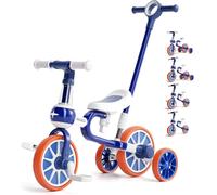 Ksfal-5 En 1 Vélo Draisienne Évolutif Avec Putter Pour Enfants 2-4 Ans Tricycle Vélo Avec Pédale Amovible,Siège Et Poignée Réglablespour Garçon Et Fille