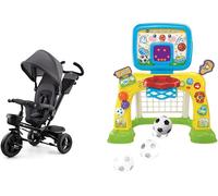 Ksfal-Kinderkraft Aveo Tricycle Bébé Évolutif,Draisienne Évolutif,Trike Bebe,Velo Poussette Bebe Évolutif,Velo Enfant 5 Ans,De 9 Mois,Gris&vtech Autres Jouets Bebe Decouvre,Jaune,80x130