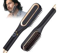 KSFAL-Lisseur Barbe Homme,Lisseur Cheveux Homme,Brosse Lissante Barbe,Lisseur Barbe 2 En 1,3 Températures Réglables 160¿-220¿,Mini Lisseur Cheveux Brosse,Pour Modelage De La Barbe Et Cheveux