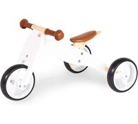 KSFAL-Mini-Draisienne 3 Roues 'Charlie',Blanc/Naturel,Laqué Blanc Et Transparent,Transformation En Trike,Chopper Ou Vélo D'Exercice,Selle Réglable En Hauteur,Pour Enfants À Partir De 1,5 Ans