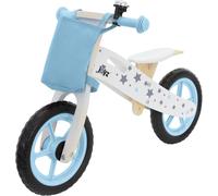 Ksfal-Mini-Draisienne En Bois,Vélo D'équilibre Bleu,Vélo D'apprentissage Enfants +2 Ans,Siège Réglable,Roues Eva Increvables 11 Pouces,Sac En Tissu,Sonnette,Poignée Transport,Tricycle Éducatif