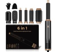 Ksfal-Seche Cheveux Air Styler 6 En 1,Brosse Soufflante Appareils Et 0utils De Coiffure,Brosse De Sèche-Cheveux Multifonction,Pour Cheveux Bouclés Et Lissés,Température Vitesse Du Vent Réglable