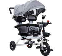 Ksfal-Tablem Kids Tricycle,Baby Push Trike Pour Un Enfant De 2 À 8 Ans,Avec Siège Double&cauve,Roue En Caoutchouc Antichoc,Tout-Petit Du Premier Trike L'exercice,Le Vélo Et Jeu Plein G