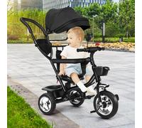 Ksfal-Tricycle Bébé Évolutif,Draisienne Évolutif,Trike Bebe,Velo Poussette Bebe Évolutif,Velo Enfant 1-5 Ans,Tricycle Enfant,Velo Bebe Evolutif (Noir-1)