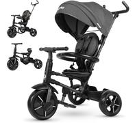 KSFAL-Tricycle Évolutif Rito Star NoirCompact,Pliable,Avec Capote Extensible Et Frein¿Pour Enfants De 10 À 36 Mois