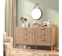 KSFASHZ Commode Bois Chambre Adulte, Commode Chambre Bois, 100×34×73 cm, MeubleCommode BoisCommode Cannage 6 TiroirsCommode 6 Tiroirs Chambre Comodas ChambreAdulte Meuble CommodeSalon