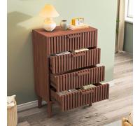 KSFASHZ Commode Bois Chambre Adulte, Commode Chambre Bois, 60×34×91 cm, MeubleCommode BoisCommode Cannage 4 TiroirsCommode 4 Tiroirs Chambre Comodas ChambreAdulte Meuble CommodeSalon