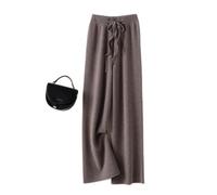 KSFBHC Pantalon De Cachemire Dames Taille Haute Jambe Large Décontracté Tricoté Hiver Laine Pure Lâche Femme (Color : Deep Camel, Size : XXL)