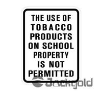 KSFEITING Plaque rétro en métal décorative murale en métal vintage « The Use of Tobacco Products On School Property is Not Permitted » - Panneau en aluminium 30,5 x 20,3 cm