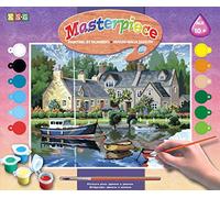 KSG Boîte de kit de peinture Mammut 8240044 « Painting By Numbers » - Motif maison en bord de lac 30 x 40 cm