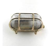 KsH and Co Andromache IP64 20 L X 13 W Lampe de cloisonnement ovale en laiton naturel 4 vis à oreilles