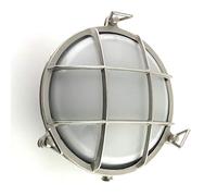 KsH and Co IP64 Nickel mat large (24 cm de diamètre) IP64 lampe ronde à cloison en laiton avec 3 écrous papillon avec couvercle