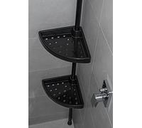 KSHandel24 Compartiment de rangement pour étagère de salle de bain télescopique 3 ou 4 étagères au choix Blanc chromé Étagère de douche d'angle 3 couleurs