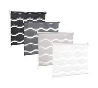 KSHANDEL24 Store à double paroi avec effet 3D Blanc/noir/gris Graphite, Tissu Polyester, gris clair, 35x150 cm