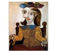 KSHAO ATHQW Affiches Picasso《Femme Portant Une Chemise Jaune》Art Mural Picasso Peinture sur Toile Surréalisme Impressions Photo Nordique pour décor de Salon 30x50cm sans Cadre