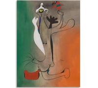 KSHAO ATHQW Célèbre Affiche d’Exposition Joan Miro《Personnage Abstrait》Art Mural Joan Miro Peinture sur Toile Joan Miro Impressions pour la décoration intérieure Photos 60x90cm sans Cadre