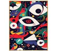KSHAO ATHQW Célèbre Joan Miro Wall Art 《Figures abstraites Oeil》Affiches Joan Miro Peinture sur Toile Joan Miro Impressions pour Chambre Décoration Intérieure Photos 30x50cmx1 sans Cadre
