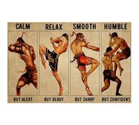KSHAO ATHQW Célèbre Muay Thai Affiche Arts Martiaux Exercice Art Mural Un Homme Humble Peinture sur Toile Muay Thai Impressions pour Décoration Intérieure Photo 40x60cm sans Cadre