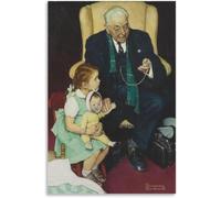 KSHAO ATHQW Célèbre Norman Rockwell Affiches Médecin Et Poupée Toile Art Mural Norman Rockwell Peinture Norman Rockwell Impressions pour Décor Intérieur Photo 30x40cm sans Cadre