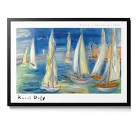 KSHAO ATHQW Célèbre Raoul Dufy Affiches Bleu Océan Mural Art Voile Concours Peinture sur Toile Impressions Rétro pour Décoration Intérieure Moderne Photos 60x90cmx1 sans Cadre