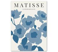 KSHAO ATHQW célèbres Henri Matisse Posters Fleurs Bleues Art Mural Style Bohème Peinture sur Toile Henri Matisse Impressions Salon Décor Photo 15x20cm SANS Cadre