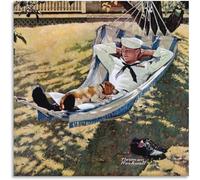 KSHAO ATHQW Célèbres Norman Rockwell Affiches Un Bon Repos Toile Art Mural Norman Rockwell Peinture Norman Rockwell Impressions pour la décoration intérieure Photo 40x40cm sans Cadre
