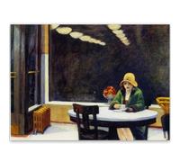KSHAO ATHQW Edward Hopper Affiches Chapeau Jaune Femme Art Mural Impressions Rétro Edward Hopper Peinture sur Toile pour Décoration Moderne Tableaux 60x80cmx1 sans Cadre