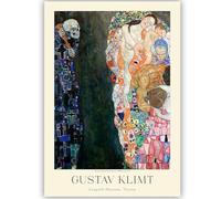 KSHAO ATHQW Gustav Klimt Affiche 《Mort et Vie》 Art Mural Gustav Klimt Peinture sur Toile Impressions Modernes pour Salon Maison Photos Décoration 30x50cmx1 sans Cadre