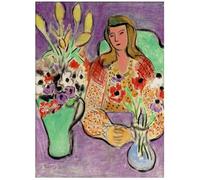 KSHAO ATHQW Henri Matisse Art Mural 《Jeune Femme avec des Anémones》Affiches Henri Matisse Impressions Henri Matisse Peinture sur Toile pour Décoration Intérieure Photos 30x50cm sans Cadre