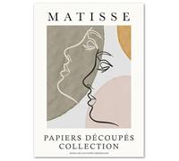 KSHAO ATHQW Henri Matisse Art Mural Matisse Affiche Visage Humain Moderne Découpages Peinture sur Toile Matisse Impressions pour Salon Décor Tableau Mural 15x20cm sans Cadre