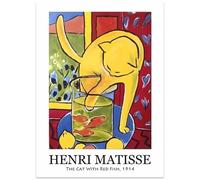 KSHAO ATHQW Henri Matisse Art Mural Matisse Poisson Rouge Et Chat Affiches Moderne Peinture sur Toile Matisse Impressions pour Salon Décor Tableau Mural 15x20cm sans Cadre