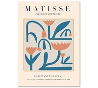 KSHAO ATHQW Henri Matisse Posters Beige Corail Feuilles Wall Art Style Bohème Peinture sur toile Henri Matisse Impressions Salon Décor Photo 15x20cm SANS Cadre