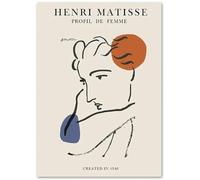 KSHAO ATHQW Henri Matisse Posters Portrait De Femme Art Mural Henri Matisse Impressions Style Bohème Peinture Sur Toile Salon Décor Photo 15x20cm SANS Cadre