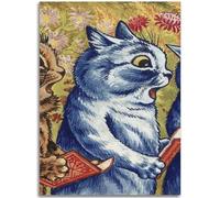 KSHAO ATHQW Louis Wain Posters 《Chats de Guerre》Exposition Art Mural Louis Wain Peinture sur Toile Vintage Louis Wain Impressions pour Décoration Intérieure Photos 10x25cm sans Cadre