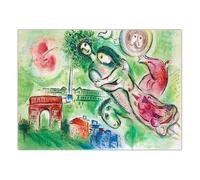 KSHAO ATHQW Marc Chagall Affiches D’Exposition Et Peinture sur Toile《L’Amour De Chagall》Impressions Rétro Marc Chagall Art Mural pour Décor De Salon Photo 60x80cmx1 sans Cadre