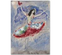 KSHAO ATHQW Marc Chagall Exposition Affiches Et Peinture sur Toile《Ballet》Tirages Rétro Marc Chagall Art Mural pour Décor De Salon Photo 50x70cmx1 sans Cadre