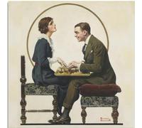 KSHAO ATHQW Norman Rockwell Affiche Samedi Soir Nouvelles Art Mural Norman Rockwell Peinture sur Toile Norman Rockwell Impressions pour Décor Intérieur Photo 50x50cm sans Cadre