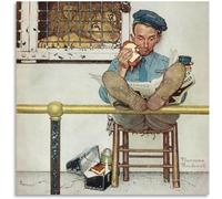 KSHAO ATHQW Norman Rockwell Affiches Lion et Son Gardien Toile Art Mural Norman Rockwell Peinture Norman Rockwell Estampes pour Décor À La Maison Photo 60x60cm sans Cadre