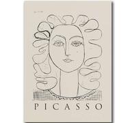 KSHAO ATHQW Pablo Picasso Affiche Portrait Lignes Art Mural Minimaliste Noir Blanc Toile Peinture Pablo Picasso Impressions pour Décoration Intérieure Photo 60x90cm sans Cadre
