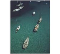 KSHAO ATHQW Voilier Affiche Corse Art Mural Été Plage Exposition Peinture sur Toile Impression Abstraite pour Salon Décor Photo 60x80cmx1 sans Cadre