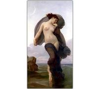 KSHAO ATHQW William Adolphe Bouguereau Art Mural 《Ambiance du Soir》 Peintures sur Toile Femme Classicisme Affiche Moderne Salon Décoration Murale Photo 10x25cmx1 sans Cadre