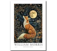 KSHAO ATHQW William Morris Affiche d’Exposition《Animaux de la forêt》Art Mural Peinture sur Toile Abstraite William Morris Impressions Fleur Image pour Décoration Intérieure 20x30cm sans Cadre