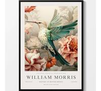 KSHAO ATHQW William Morris Affiche d’Exposition《Colibri》Art Mural Peinture sur Toile Abstraite William Morris Imprime Une Image de Fleur pour la décoration intérieure 40x60cm sans Cadre
