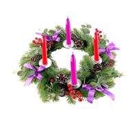 KSHSAA Couronne de l'Avent de Noël, bougeoir pour Porte d'entrée, Anneaux de Bougies, couronnes de décoration de Noël avec Baies Scintillantes pour Les Vacances d'hiver, décoration de la Maison
