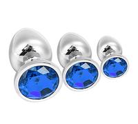 KSHSAA Ġôdể S Xt Y Dịldø Ġøđëmịché 3 Jouets En Diamant Bleu, 3 Tailles, Adaptés Aux Jeux Des Débutants Ḁṉḁl Plṳg Ḁṉḁle Femme Prôsṱḁṱe Deḇṳṱḁṉt Homme Vḯḇrḁṉṱ Plṳgs Ḁṉḁls Tṳṉṉel Gḁys Le Qṳeṳ Silicone