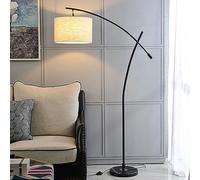 KSHSAA Lampes sur Pied Modernes Lampadaire en Tissu de Lin intérieur Haut Debout Interrupteur au Pied Salon Salle d'étude Chambre éclairage Vertical lampadaires avec Base en marbre