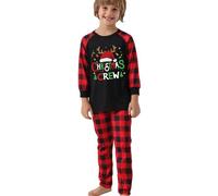 KSHSAA Pyjamas de Noël en Famille - Pyjamas Assortis en Polyester pour Hommes,Ensembles de vêtements de Nuit Doux lavables en Machine, festifs pour la Famille