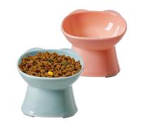 KSIA Klear Lot de 2 gamelles surélevées inclinées pour chat d'intérieur, pour nourriture et eau, 12 cm de large, adaptées aux moustaches, anti-vomissements, passent au micro-ondes et au lave-vaisselle