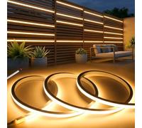 KSIBNW Ruban LED Exterieur Etanche 12V, 2M Néon Bande LED Silicone Bandeau Outdoor Imperméable IP65 Blanc Chaud 3000K Flexible Rubans à Led Découpable pour Maison Cuisine Chambre, Sans Transformateur