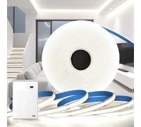 KSIBNW Ruban LED Pile Batterie, 1M Bande LED COB à Piles, Blanc Froid 6000K 320LED/M Lumineuse 5V Adhésive Bandeau à Alimentation Batterie pour Cuisine Sous Meuble, Chambre, Placard Décoration